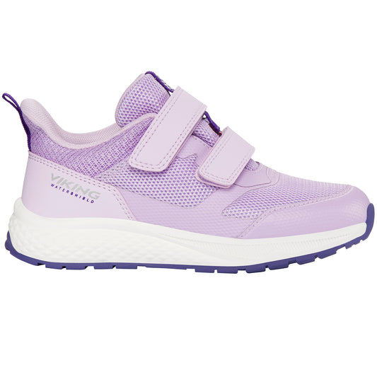 Violettes wasserdichtes Halbschuhmodell VIKING TEX BOUNCY WP 2V mit zwei Klettverschlüssen