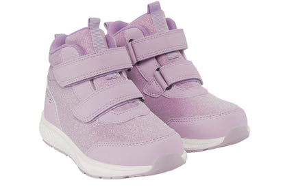 VIKING TEX BOUNCY MID WP 2V Kinderstiefel in Lila mit reflektierenden Details und rutschfester Sohle