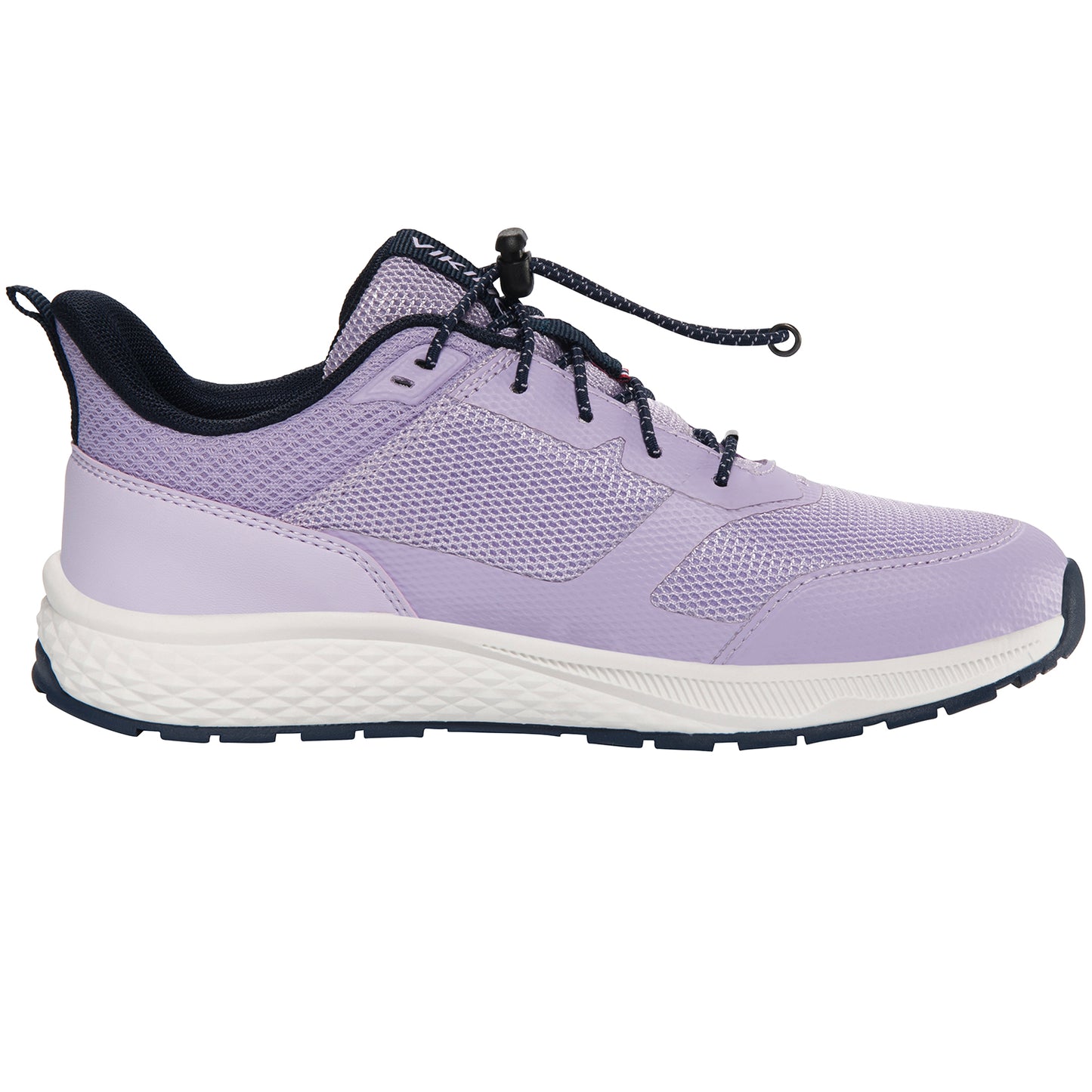 Ein Paar lila VIKING TEX Halbschuhe mit wasserfester Oberfläche