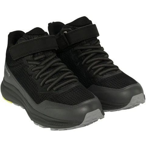 Schuhe: VIKING TEX Flow Mid WP 1V in Schwarz; Mesh-Obermaterial, Schnürung & Klettverschluss, grob profilierte Sohle