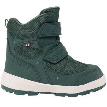 A pair of VIKING GORE-TEX Stiefel TOASTY WARM GTX 2V boots in tanne color, designed to keep your feet warm and dry in cold weather conditions