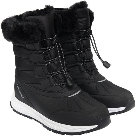 VIKING TEX Stiefel EQUIP WARM WP ZIP - schwarz - A pair of black waterproof zip-up boots designed for warmth and durability