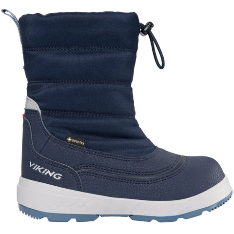 VIKING GORE-TEX Stiefel TOASTY PULL-ON GTX - dunkelblau: A dark blue, waterproof, and insulated pull-on boot for ultimate warmth and comfort in cold weather conditions