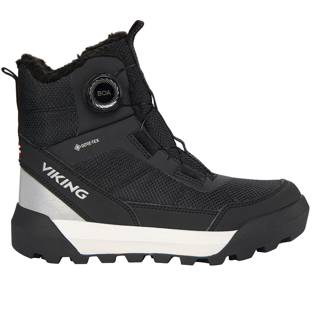 VIKING GORE-TEX Stiefel EXPOWER WARM GTX BOA - schwarz hiking boots with black leather and waterproof GORE-TEX lining for ultimate comfort and warmth during outdoor activities