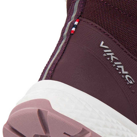 Viking TEX Knöchelschuh EQUIP DEFENCE WARM 2V - Back view highlighting the adjustable lace system and reflective details