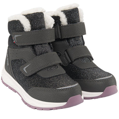 VIKING TEX Knöchelschuh EQUIP WARM WP 2V in anthrazit, flieder, and Glitzer is a stylish and waterproof shoe perfect for outdoor adventures