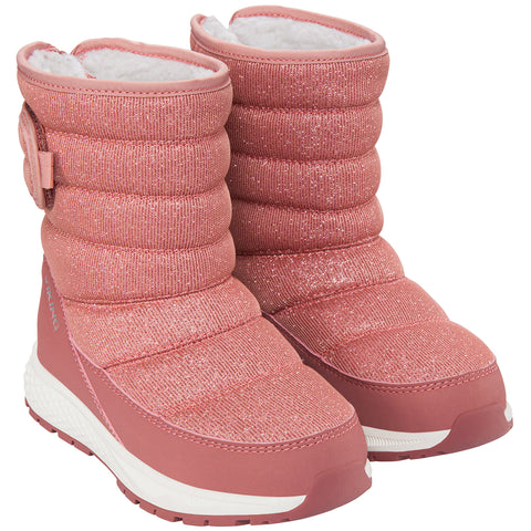 VIKING TEX Stiefel EQUIP PULL-ON WARM 1V - ALTROSA / GLITZER: A stylish and warm pull-on boot in a vibrant altrosa color with glitter accents