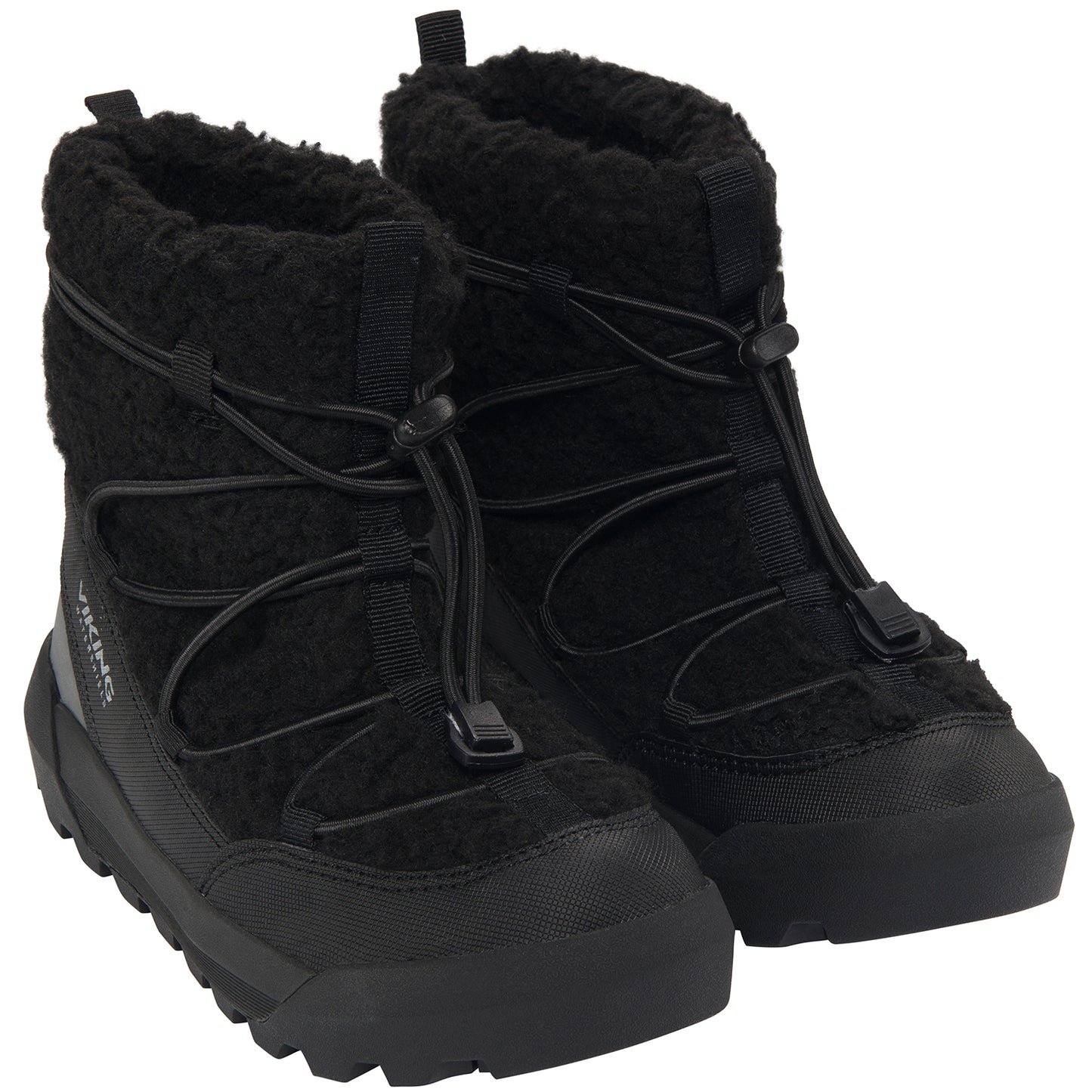 Robuste schwarze VIKING TEX Stiefel EXPOWER FLAKE WARM WP SL mit rutschfester Sohle für sicheren Halt