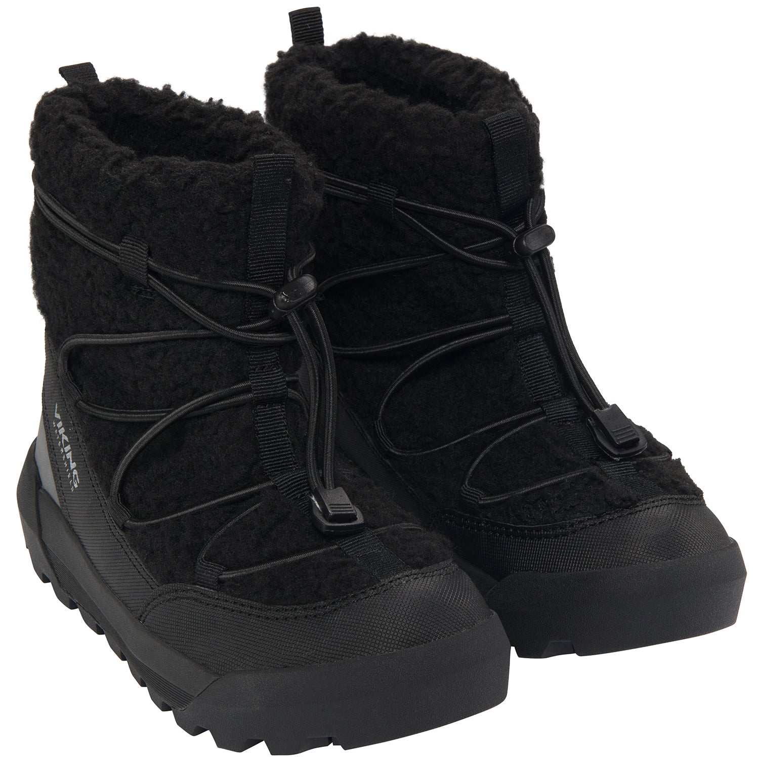 Robuste schwarze VIKING TEX Stiefel EXPOWER FLAKE WARM WP SL mit rutschfester Sohle für sicheren Halt