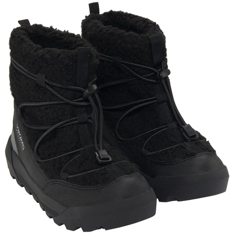 Robuste schwarze VIKING TEX Stiefel EXPOWER FLAKE WARM WP SL mit rutschfester Sohle für sicheren Halt