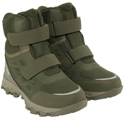 Seitenansicht der warm gefütterten Olivgrünen VIKING TEX Stiefel, ideal für winterliche Bedingungen