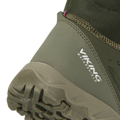 VIKING TEX Stiefel TRACK WARM WP 2V mit rutschfester Sohle und wasserfestem Material in Oliv