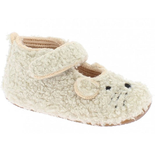 Soft and cozy LIVING KITZBÜHEL Hausschuh Kätzchen 4009/103 - créme slipper with cute kitten design for ultimate comfort at home