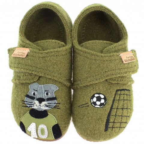 LIVING KITZBÜHEL Hausschuh 4025/407 - oliv / Fußballer