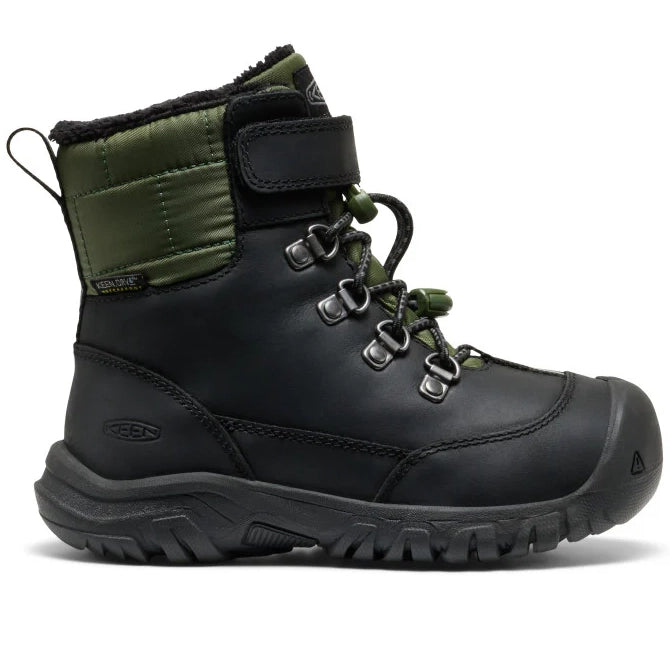 Stiefel KEEN WP TEX KANIBOU in schwarz und grün mit wasserdichter Membran