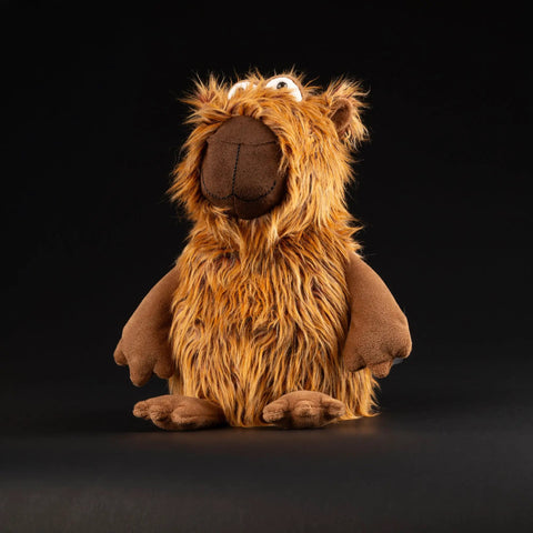 Stofftier Sigikid BEASTS Smokey Jack – braun-orange Langhaar-Fell, braune Schnauze, weiße Augen