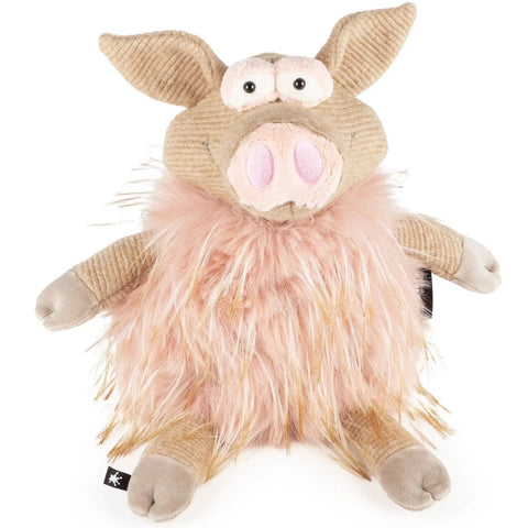 Vorderansicht des SIGIKID BEASTS Spot Hog Plüschtieres; beiges Fell, rosa Schnauze, rosa Brusthaar, große Augen.