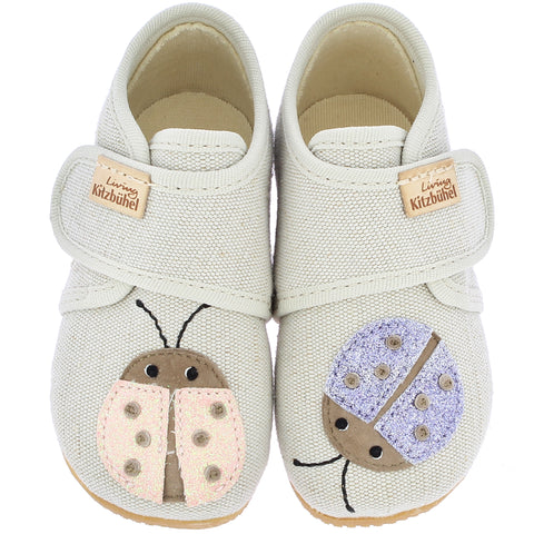 Beige LIVING KITZBÜHEL Hausschuh 4502/215 with cute Marienkäfer design