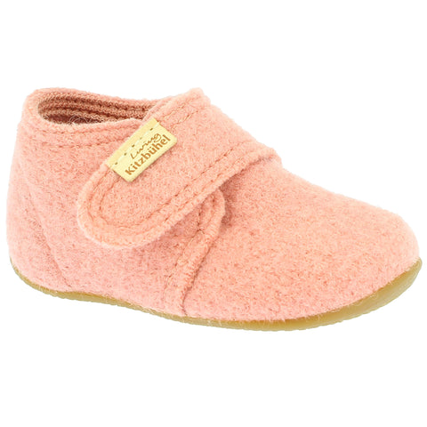 LIVING KITZBÜHEL Hausschuh 4609/0336 - rosa - Front view of pink slipper with cozy wool lining