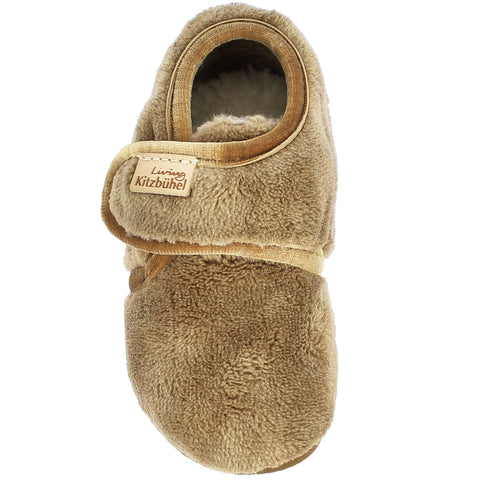 Warm and cozy brown velvet slippers for indoor wear