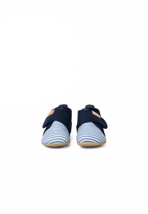 Comfortable and stylish navy and white striped LIVING KITZBÜHEL Hausschuh 4724/570