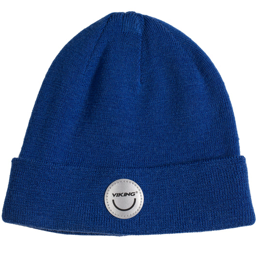 Royal blue VIKING Mütze PLAY WOOL BEANIE WARM REFLEC with reflective details for warmth and visibility in cold weather