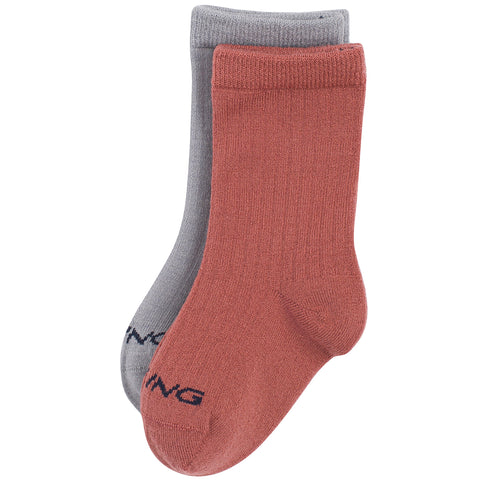 Pair of VIKING TOASTY Woll Socken in altrosa and grau color, ideal for keeping feet warm and cozy during cold weather