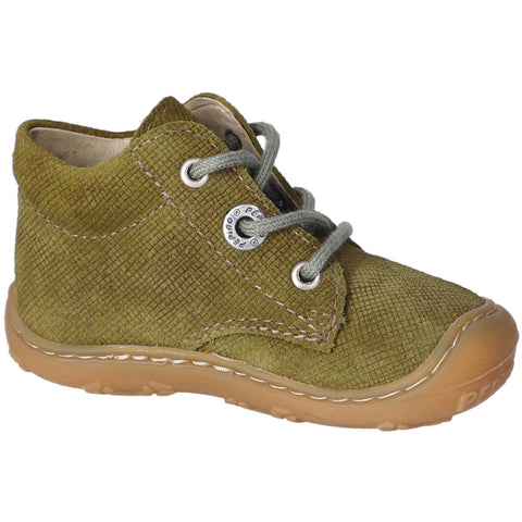 RICOSTA Knöchelschuh DOTS - pistazie / Holzoptik - A stylish and comfortable ankle shoe in pistachio color with a wood-like design
