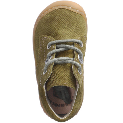 RICOSTA Knöchelschuh DOTS in pistachio green with a wood grain pattern