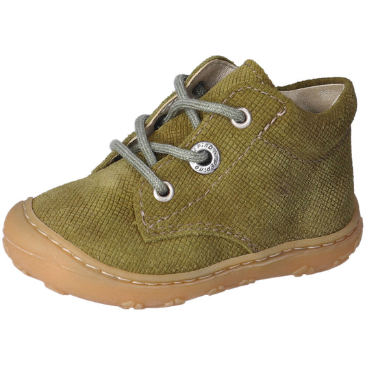 RICOSTA Knöchelschuh DOTS in pistachio green with a wood-grain pattern