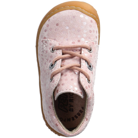 Bequemer und langlebiger Knöchelschuh für Mädchen, rosa mit niedlichen Pünktchen