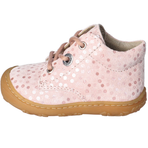 Komfortabler und strapazierfähiger Knöchelschuh für Mädchen in Rosa mit niedlichen Pünktchen