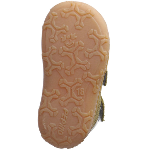 RICOSTA Halbsandale EBI in olive color with wood-like texture, comfortable and stylish summer footwear for kids
