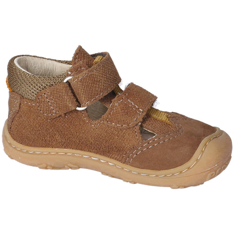 Langlebige Kinder-Halbsandale aus echtem Leder in Braun