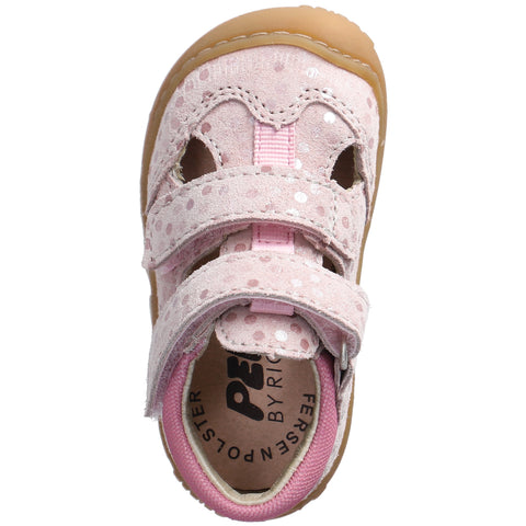 RICOSTA Halbsandale EBI in rosa with white polka dots, a comfortable and stylish summer shoe for girls