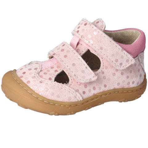 RICOSTA Halbsandale EBI in rosa with white polka dots, a stylish and comfortable choice for girls' summer footwear