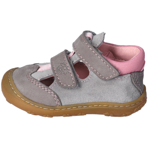 Close-up of RICOSTA Halbsandale EBI - grau - rosa sandals showing the durable and high-quality materials used in construction