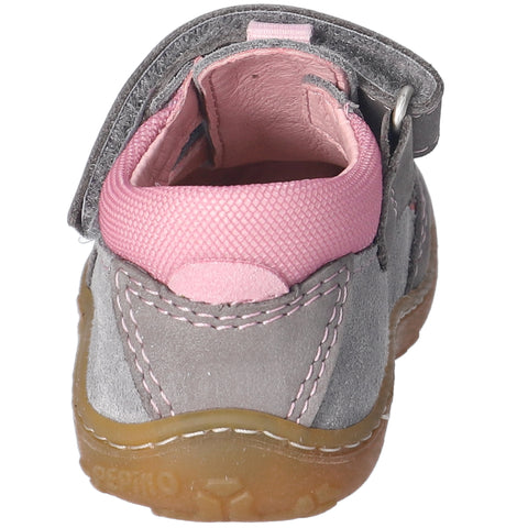 Pair of RICOSTA Halbsandale EBI - grau - rosa sandals, ideal for summer season and providing support for active kids