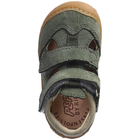 RICOSTA Halbsandale EBI in salbei color with realistic wood-like texture