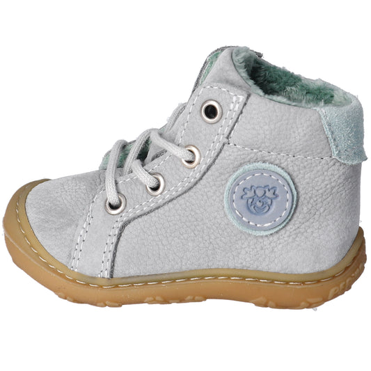 RICOSTA Knöchelschuh GEORGIE - hellgrau / mint: light grey and mint colored ankle shoe with durable rubber sole