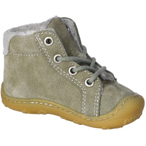 Top view of RICOSTA Knöchelschuh GEORGIE eukalyptus hellgrau shoe with breathable mesh and supportive structure