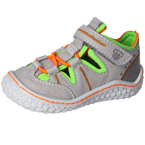 RICOSTA Barfußschuh Halbsandale JERRY in grey, neon orange and neon green, ideal for kids