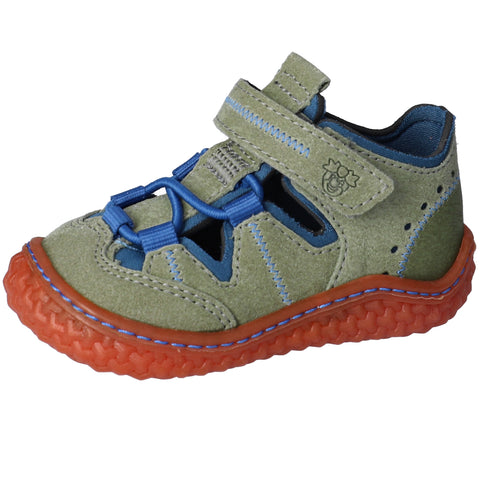 RICOSTA Barfußschuh Halbsandale JERRY in eukalyptus and blue for children's outdoor summer footwear