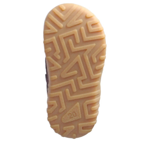 Schuhe: Unteransicht der Sohle des RICOSTA CARE-TEX DAVIS Knöchelschuhs, pflaume; beigefarbene Gummi-Sohle mit Muster.