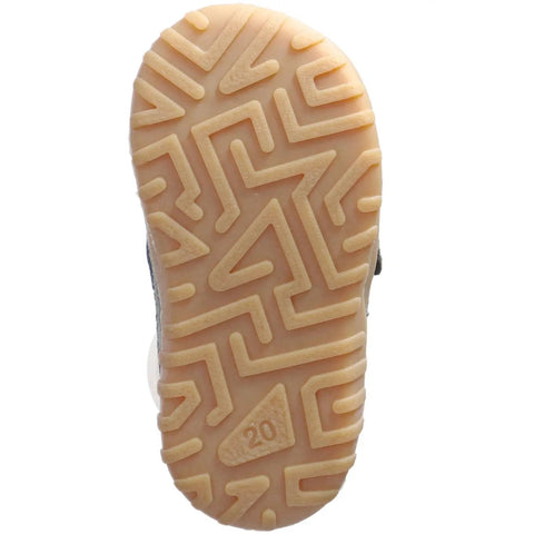 Unteransicht der Schuhsohle eines RICOSTA CARE-TEX DAVIS Knöchelschuh; beige Gummi-Sohle mit Muster.