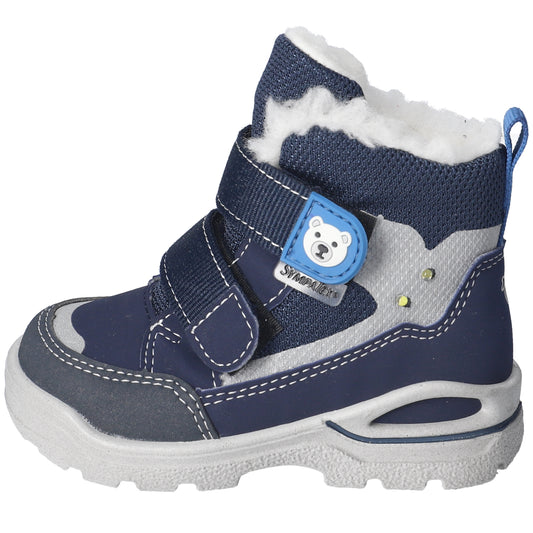 RICOSTA SYMPA-TEX Knöchelschuh BENNO - navy and grey shoe with bear design