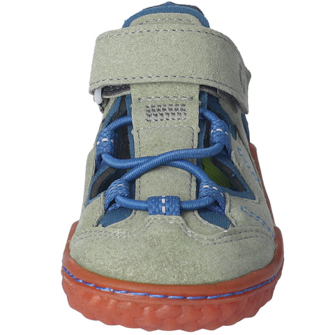 RICOSTA Barfußschuh Halbsandale JEFF - eukalyptus / petrol - kids' barefoot sandal in green and blue colorway with adjustable straps