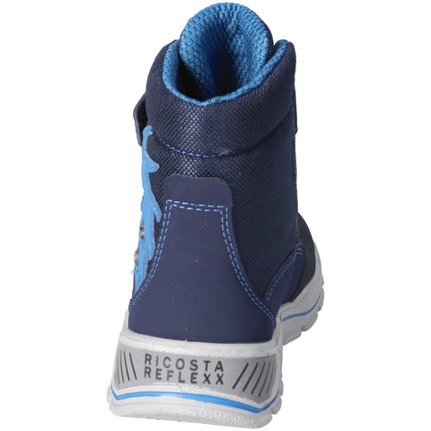 RICOSTA SYMPA-TEX BLINKER Stiefel GRISU in dark blue and ocean colors with a dragon design, perfect for kids' outdoor activities