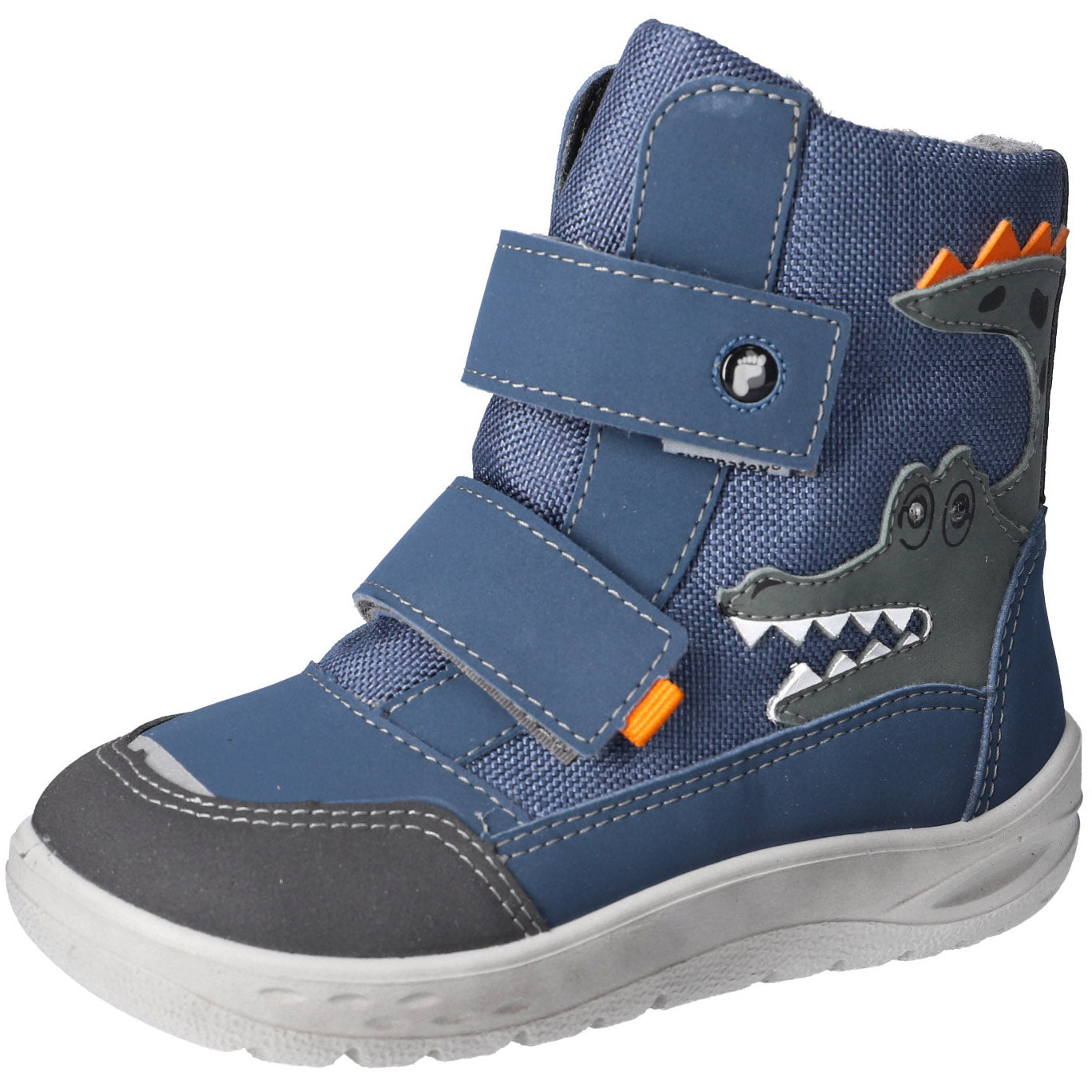 RICOSTA SYMPA-TEX Barfuß BLINKER Stiefel NEVIS - ozean / grau / Krokodil