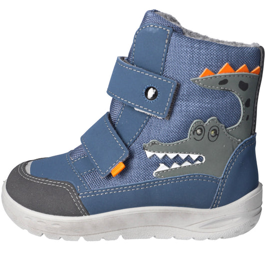 RICOSTA SYMPA-TEX Barfuß BLINKER Stiefel NEVIS - ozean / grau / Krokodil